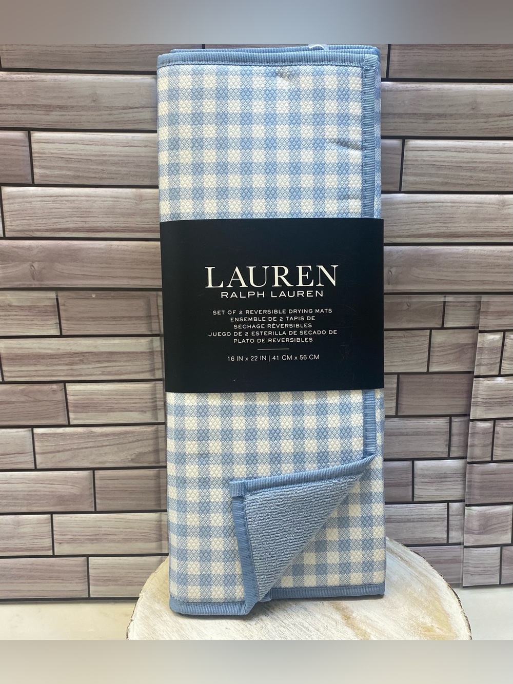 Ralph Lauren❤️ (2)Kitchen Reversible Drying Mats 16x22 “  Gingham check